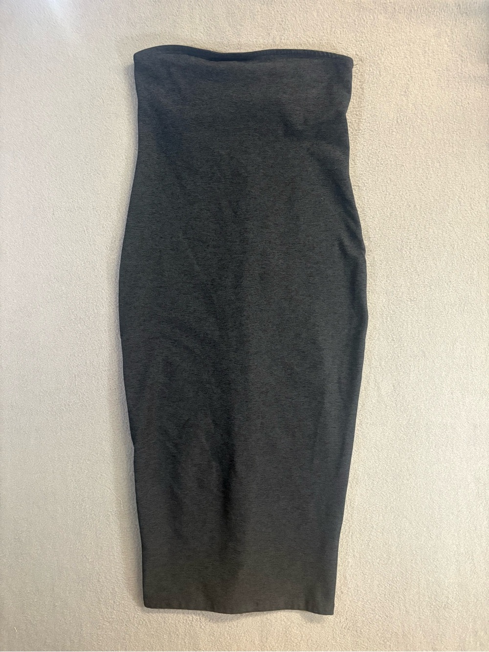 Beyond Yoga Women's Spacedye Strapless Dress Dark Grey Sz. S